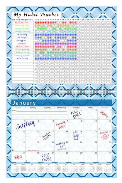 2027 Monthly Desktop/Wall Calendar/Planner - Habit Tracker - (Edition #04)