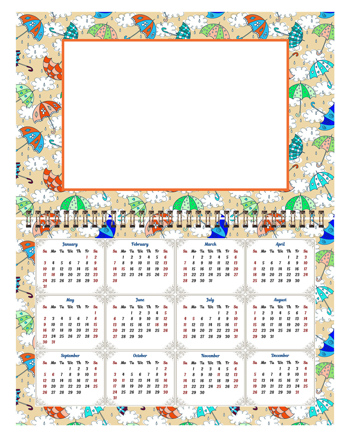 Personalized Custom 12 Months Calendar 2027 Collecting Memories Wall/Desktop/Planner Spiral-bound Mini 8.5x11 Inch (Add Your Own Photos) - Customized For Home, Office, Party, Birthday, Christmas Gift - Made in USA (Edition #14)