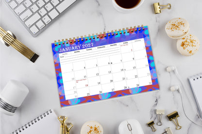 2027-12 Months Desk Calendar Desktop Planner with To-Do List & Notes 03