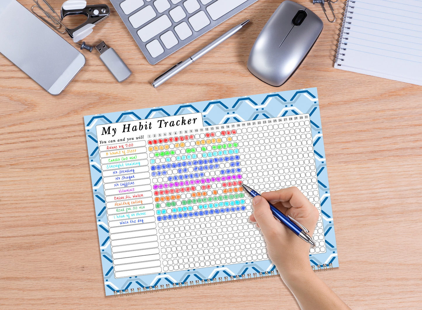 2027 Monthly Desktop/Wall Calendar/Planner - Habit Tracker - (Edition #04)