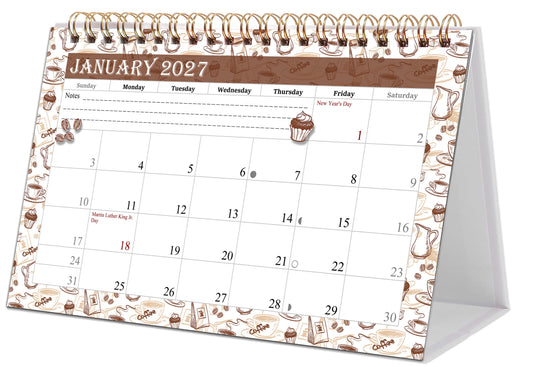 2027-12 Months Desk Calendar Desktop Planner with To-Do List & Notes 020