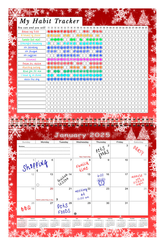 2025 Monthly Desktop/Wall Calendar/Planner - Habit Tracker - (Edition #29)