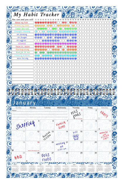 2027 Monthly Desktop/Wall Calendar/Planner - Habit Tracker - (Edition #21)