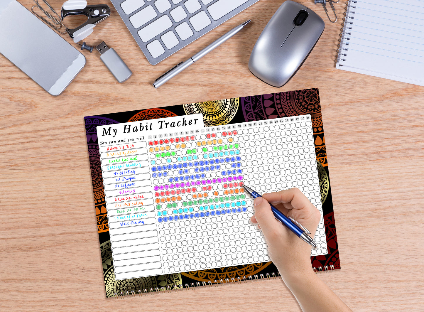 2027 Monthly Desktop/Wall Calendar/Planner - Habit Tracker - (Edition #12)