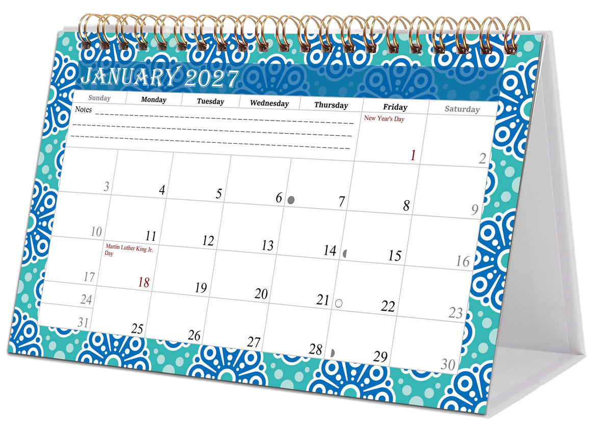 2026-2027 18 Months Standing Flip Desk Calendar Desktop Planner 015