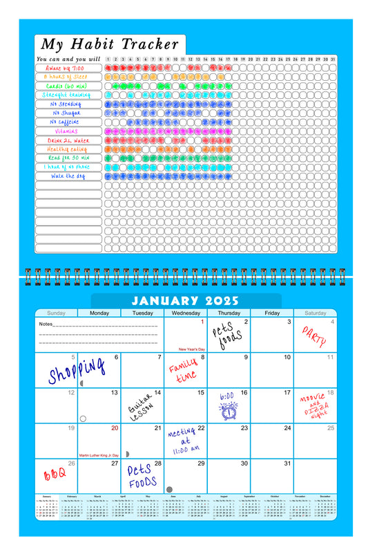 2025 Monthly Desktop/Wall Calendar/Planner - Habit Tracker - (Edition #07)