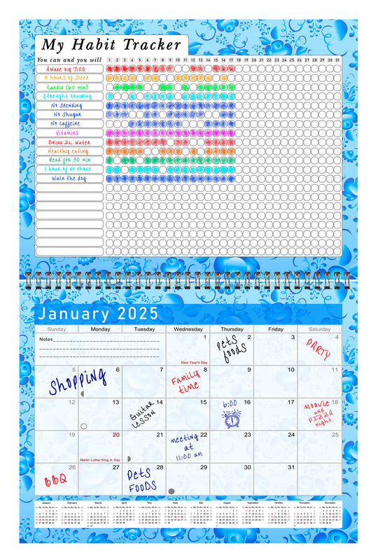 2025 Monthly Desktop/Wall Calendar/Planner - Habit Tracker - (Edition #19)