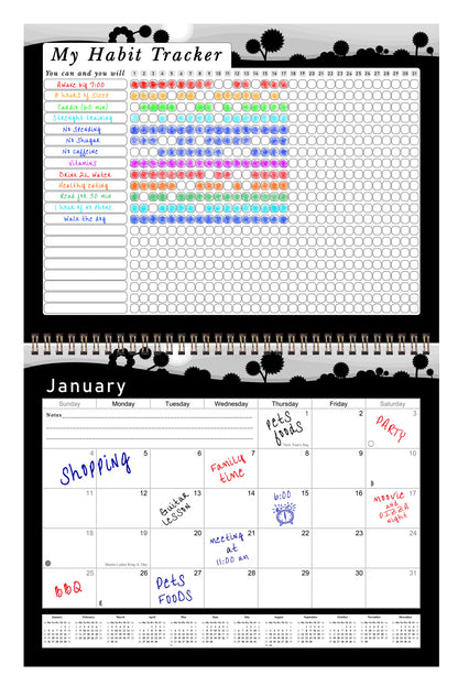 2027 Monthly Desktop/Wall Calendar/Planner - Habit Tracker - (Edition #15)