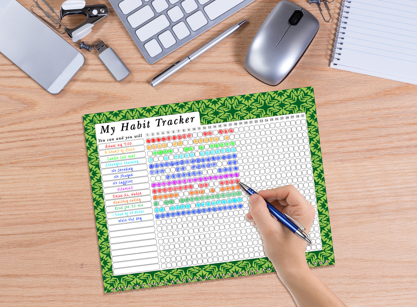 2027 Monthly Desktop/Wall Calendar/Planner - Habit Tracker - (Edition #16)