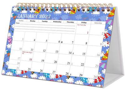 2026-2027 18 Months Standing Flip Desk Calendar Desktop Planner 014