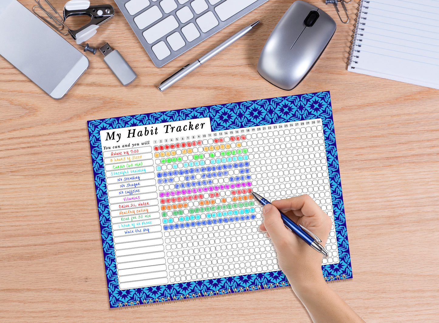 2027 Monthly Desktop/Wall Calendar/Planner - Habit Tracker - (Edition #17)