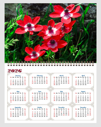 2025 Spiral-bound Wall Calendar (Flowers) - 12 Months Desktop/Wall Calendar/Planner (Copy) (Copy) (Copy)