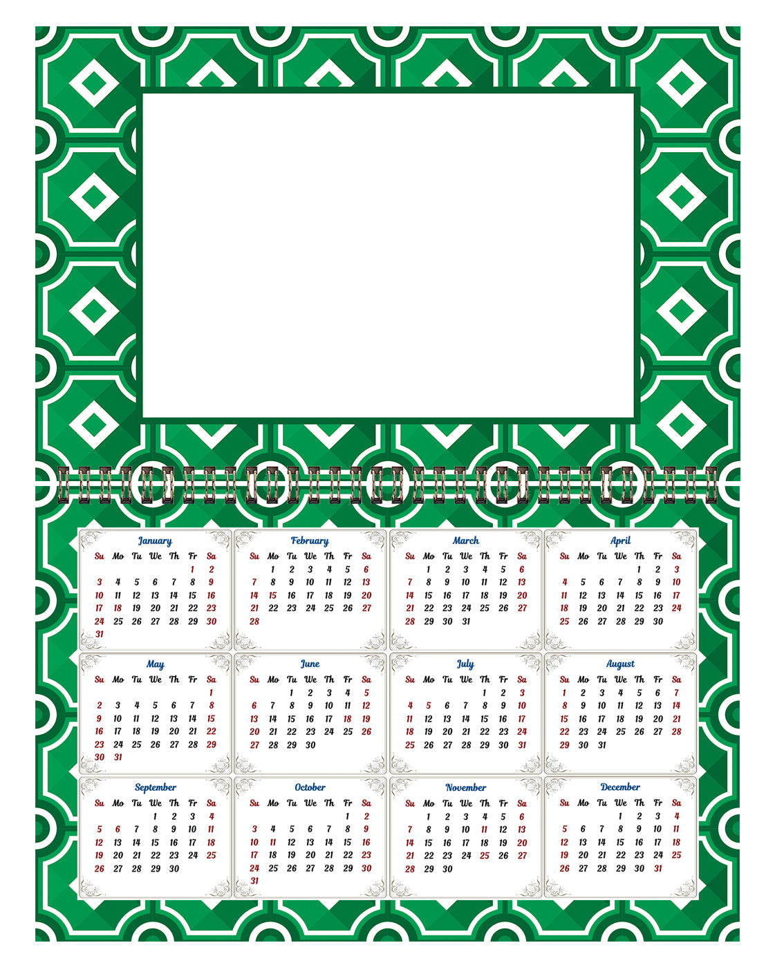 Personalized Custom 12 Months Calendar 2027 Collecting Memories Wall/Desktop/Planner Spiral-bound Mini 8.5x11 Inch (Add Your Own Photos) - Customized For Home, Office, Party, Birthday, Christmas Gift - Made in USA (Edition #15)