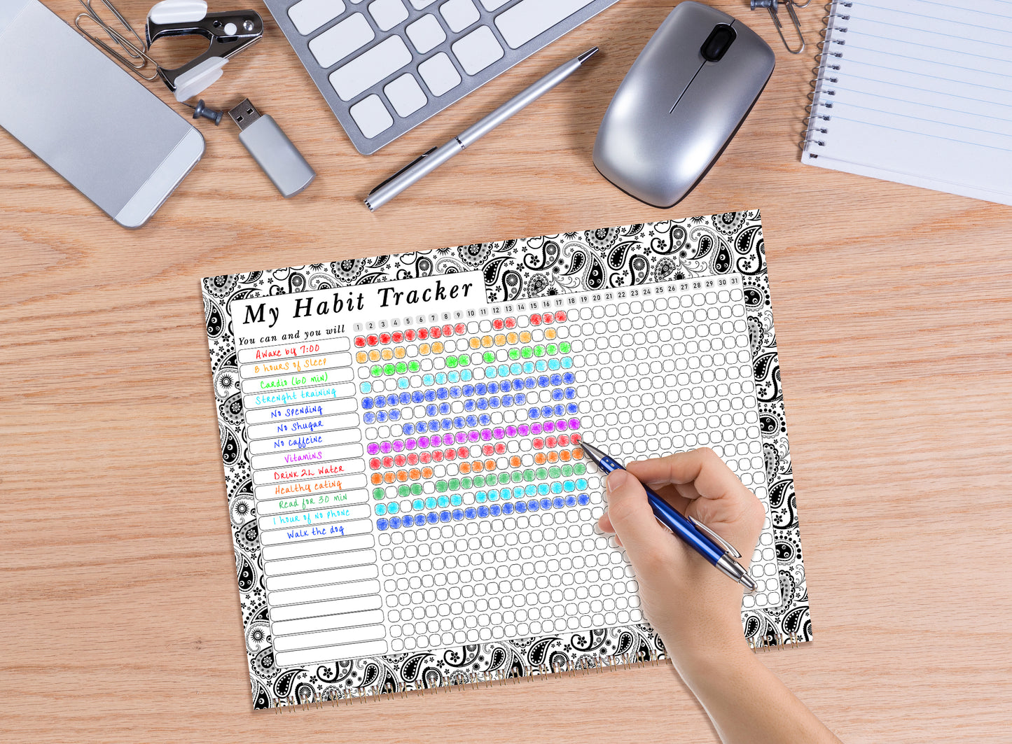 2027 Monthly Desktop/Wall Calendar/Planner - Habit Tracker - (Edition #11)