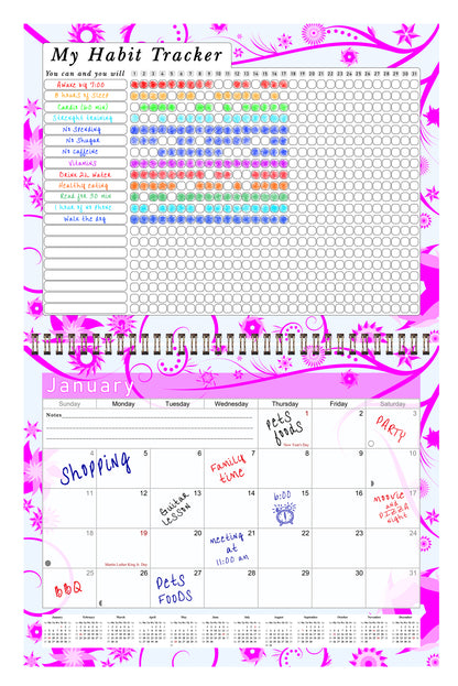2027 Monthly Desktop/Wall Calendar/Planner - Habit Tracker - (Edition #10)