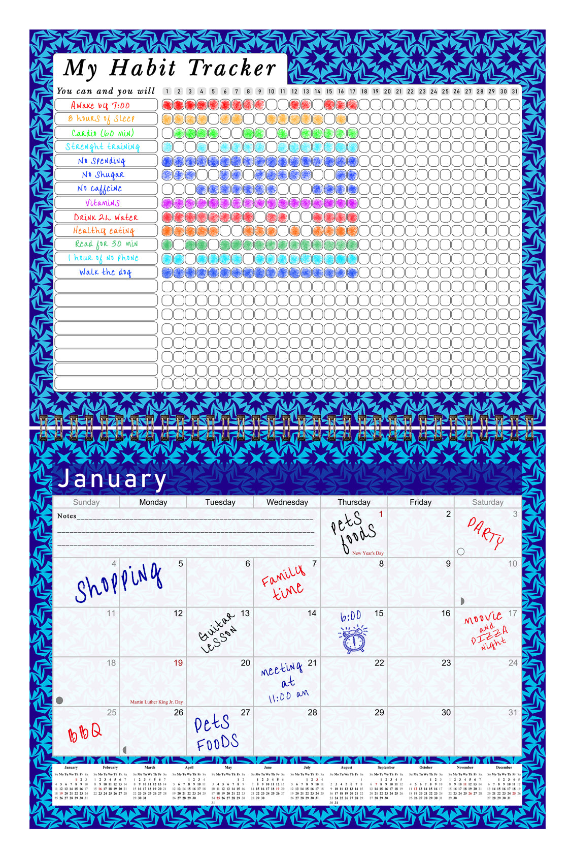 2027 Monthly Desktop/Wall Calendar/Planner - Habit Tracker - (Edition #17)