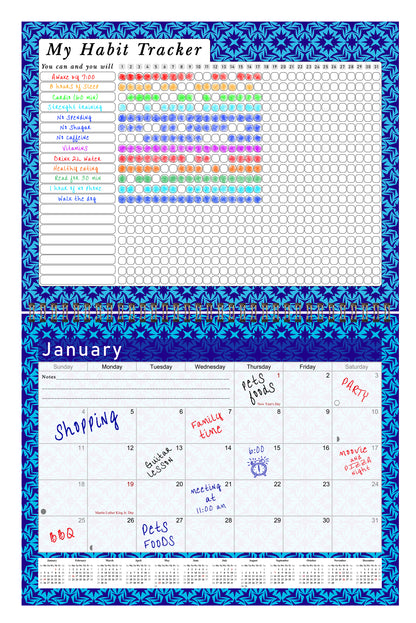 2027 Monthly Desktop/Wall Calendar/Planner - Habit Tracker - (Edition #17)