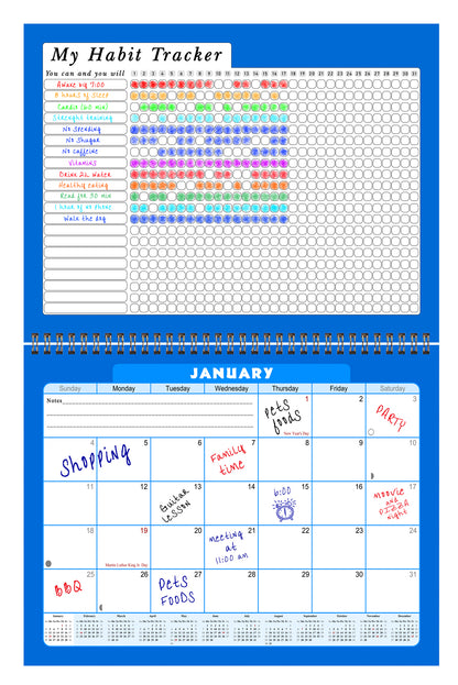 2027 Monthly Desktop/Wall Calendar/Planner - Habit Tracker - (Edition #06)