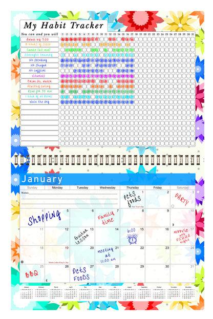 2027 Monthly Desktop/Wall Calendar/Planner - Habit Tracker - (Edition #01)