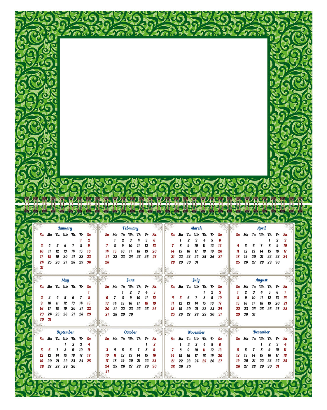 Personalized Custom 12 Months Calendar 2027 Collecting Memories Wall/Desktop/Planner Spiral-bound Mini 8.5x11 Inch (Add Your Own Photos) - Customized For Home, Office, Party, Birthday, Christmas Gift - Made in USA (Edition #06)