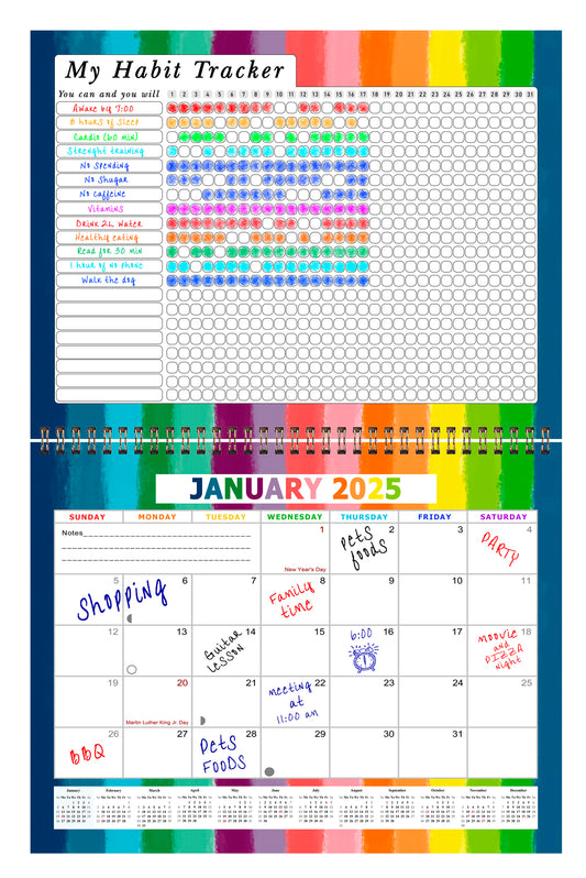 2025 Monthly Desktop/Wall Calendar/Planner - Habit Tracker - (Edition #27)