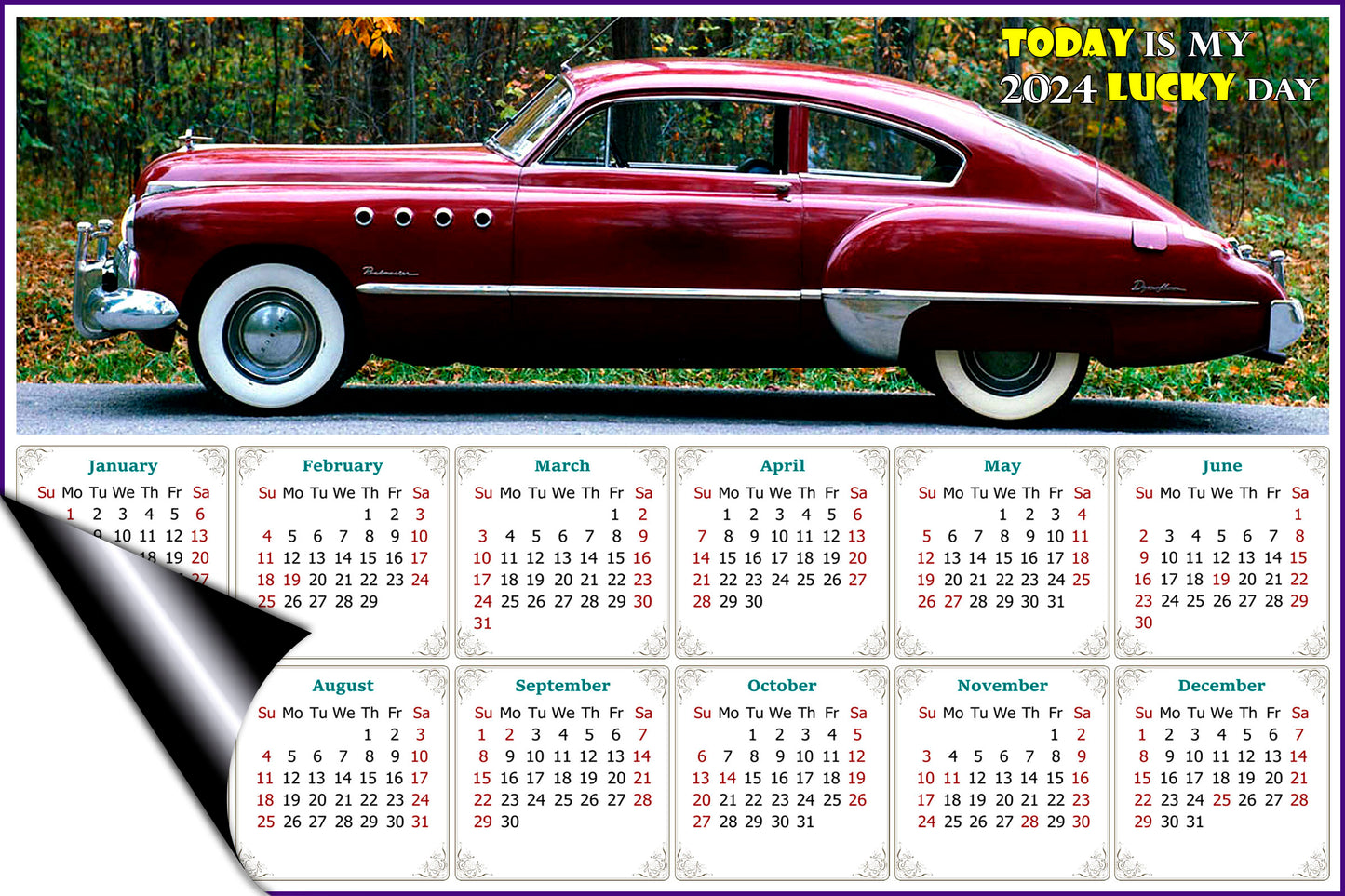 2024 Magnetic Calendar - Calendar Magnets - Today is my Lucky Day - Edition #47