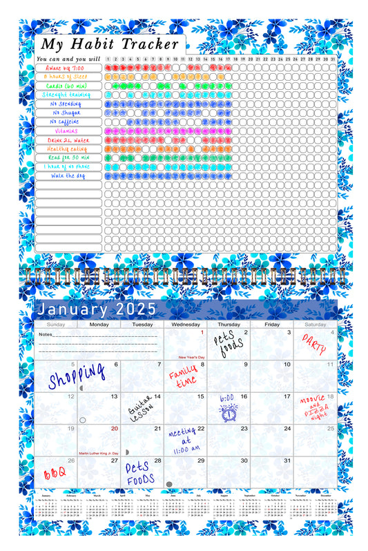 2025 Monthly Desktop/Wall Calendar/Planner - Habit Tracker - (Edition #22)