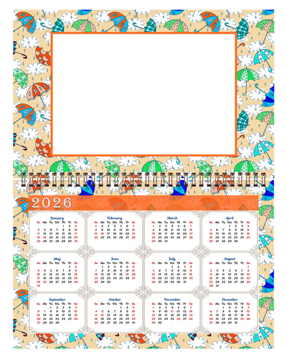 2025 Photo Frame Wall Spiral-bound Calendar (Add Your Own Photos) - 12 Months Desktop/Wall Calendar/Planner - (Edition #14)