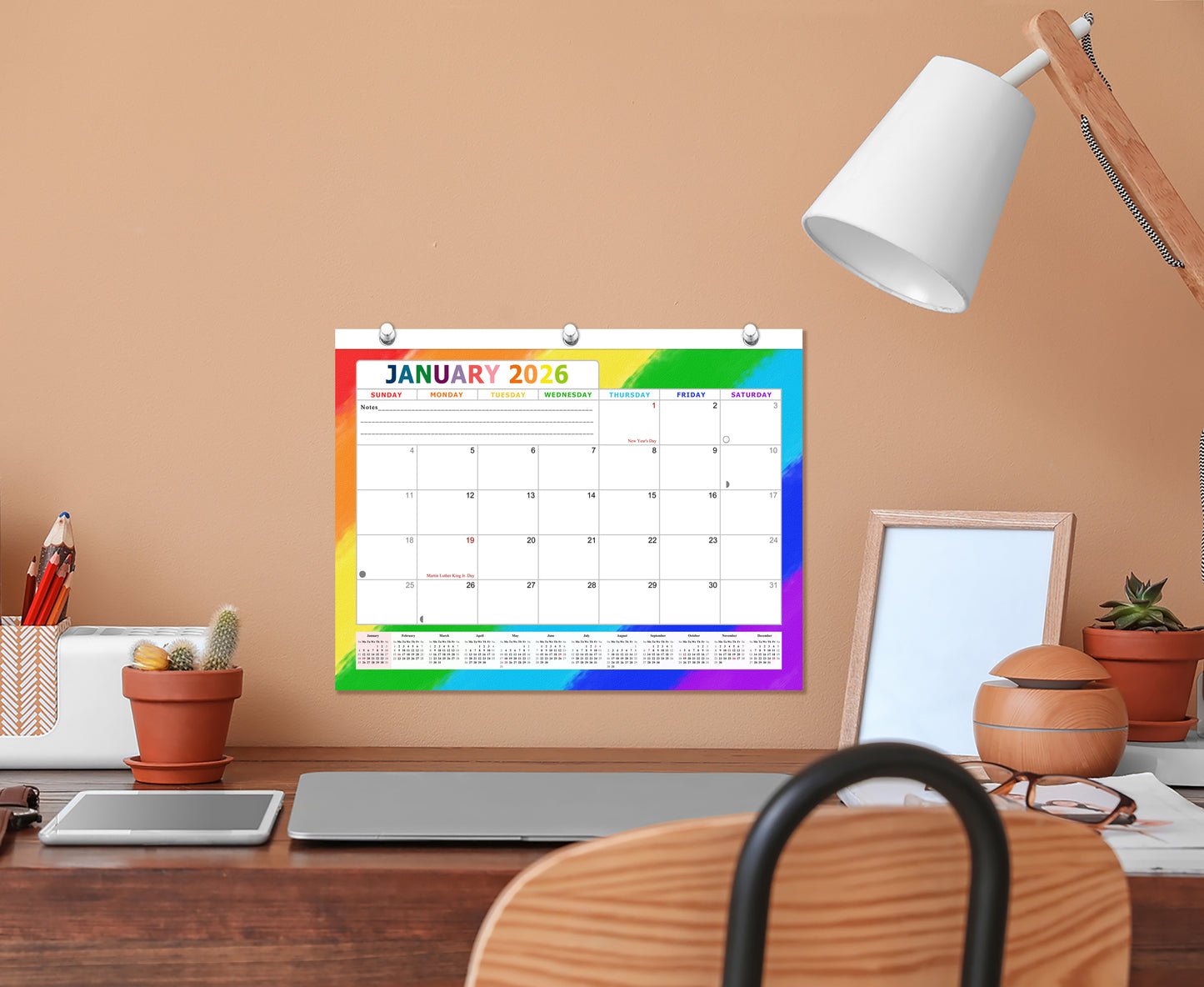 2025 - 2026 Student Calendar/Planner for 3-Ring Binder, Desk, or Wall - v028