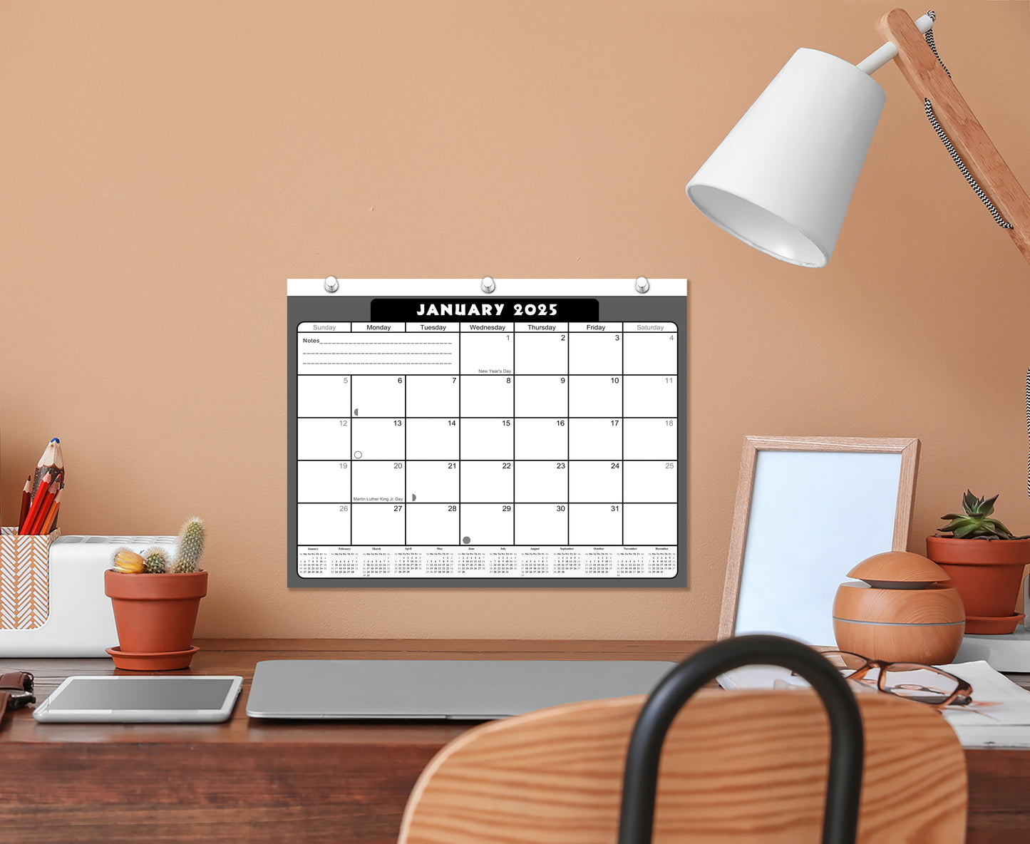 2024 - 2025 Student Calendar/Planner for 3-Ring Binder, Desk, or Wall - v031