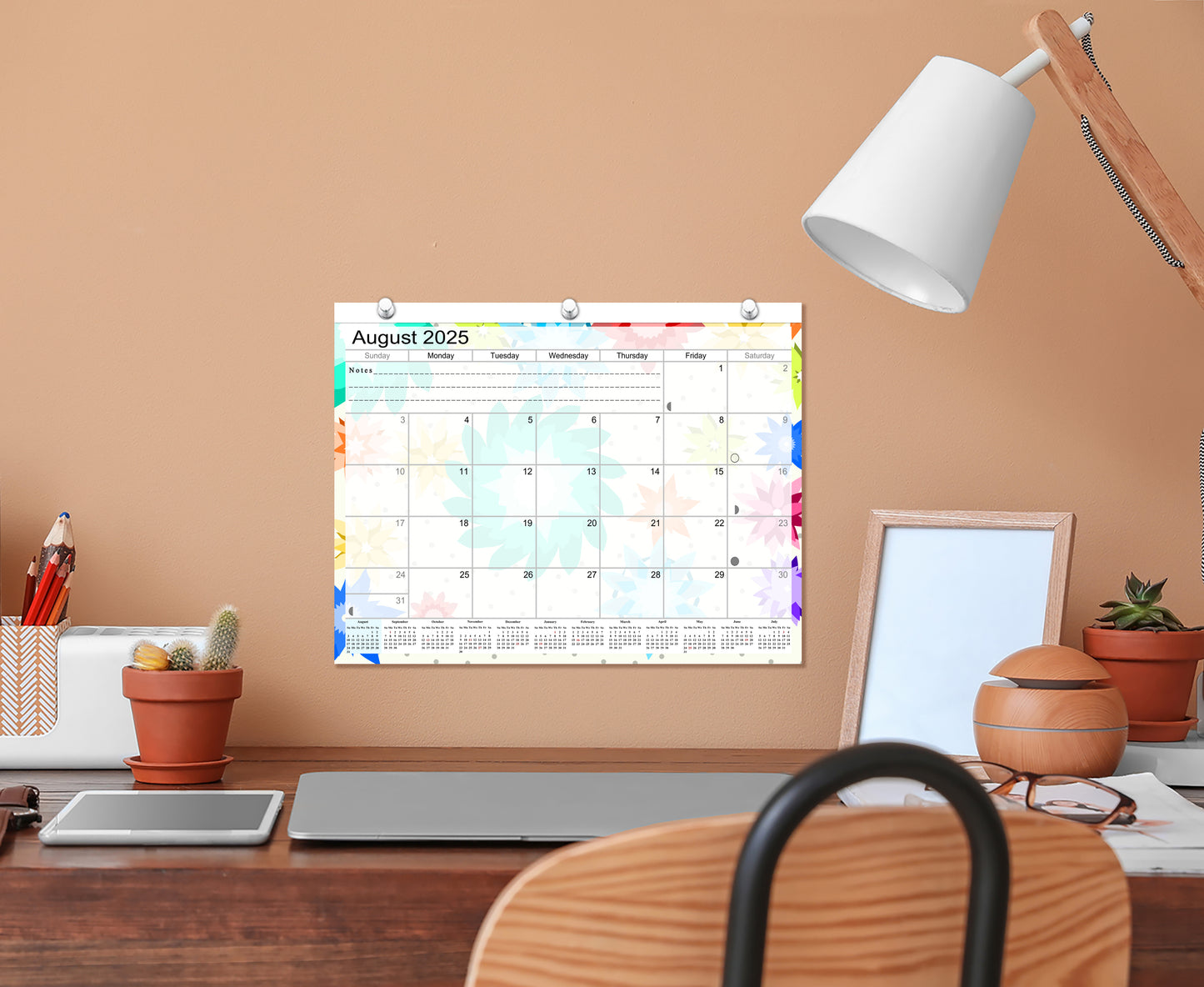 2025 - 2026 Academic Year 12 Months Student Calendar / College Planner for 3-Ring Binder, Desk or Wall -School Supplies - Made in USA -v008