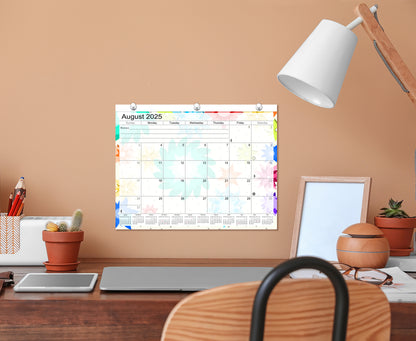 2025 - 2026 Academic Year 12 Months Student Calendar / College Planner for 3-Ring Binder, Desk or Wall -School Supplies - Made in USA -v008
