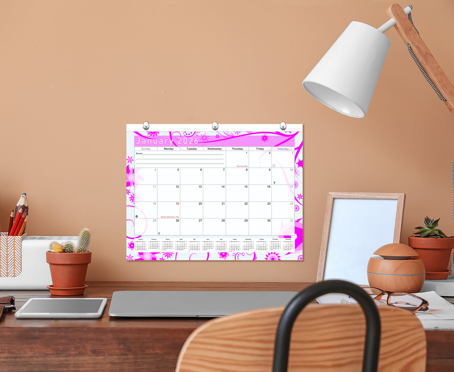 2025 - 2026 Student Calendar/Planner for 3-Ring Binder, Desk, or Wall - v010
