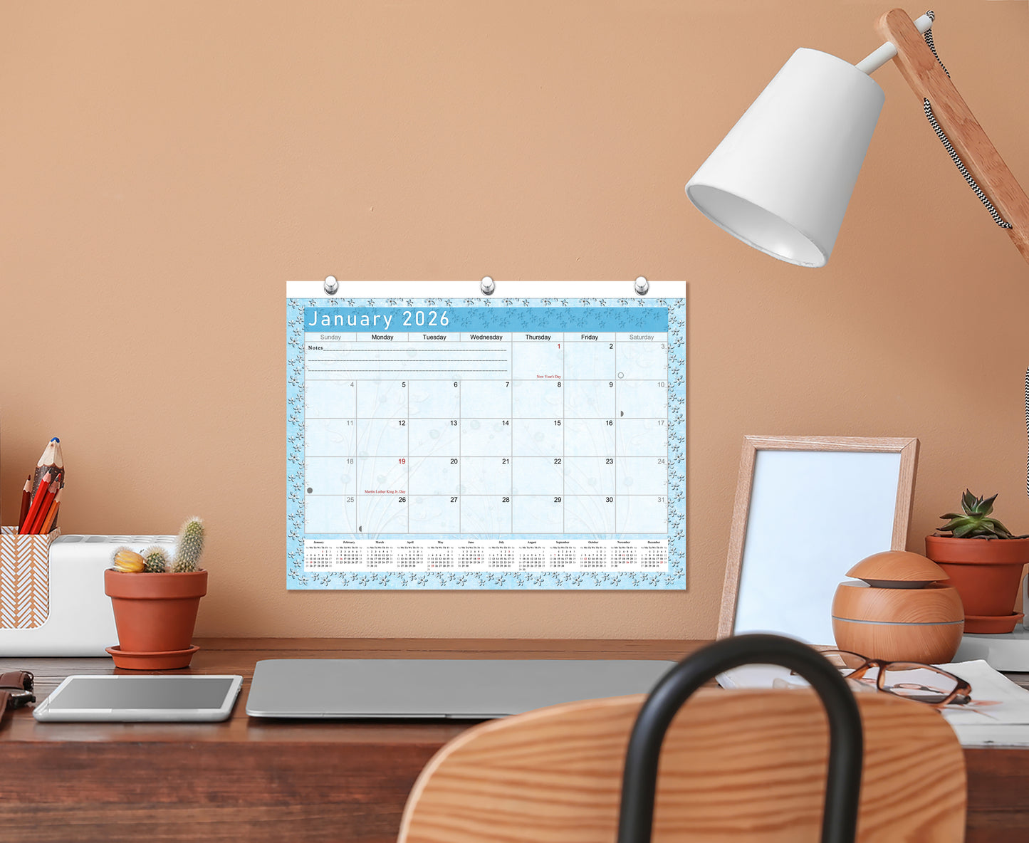2025 - 2026 Student Calendar/Planner for 3-Ring Binder, Desk, or Wall - v018