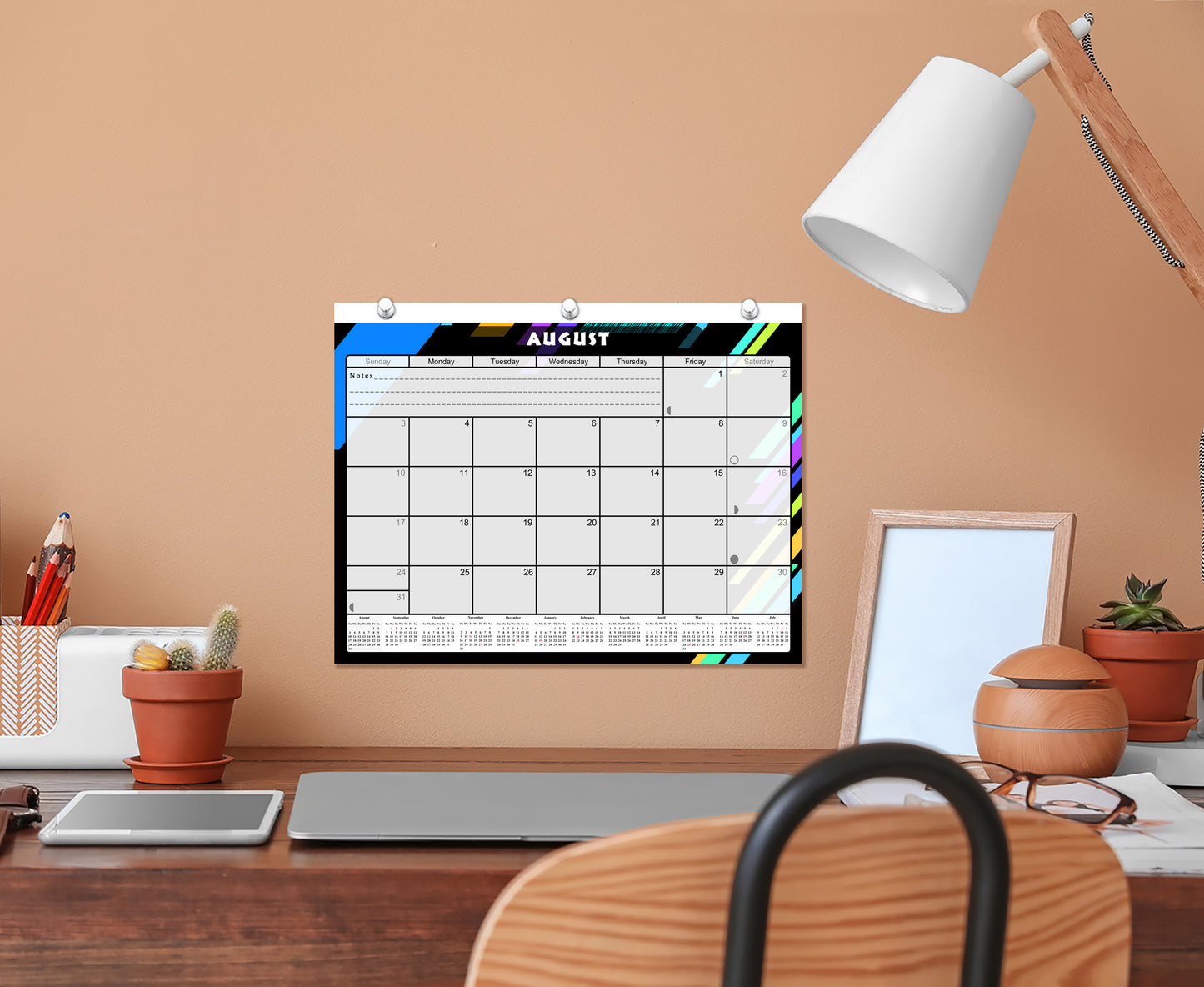 2026 - 2027 Academic Year 12 Months Student Calendar / College Planner for 3-Ring Binder, Desk or Wall -School Supplies - Made in USA (Edition #012)