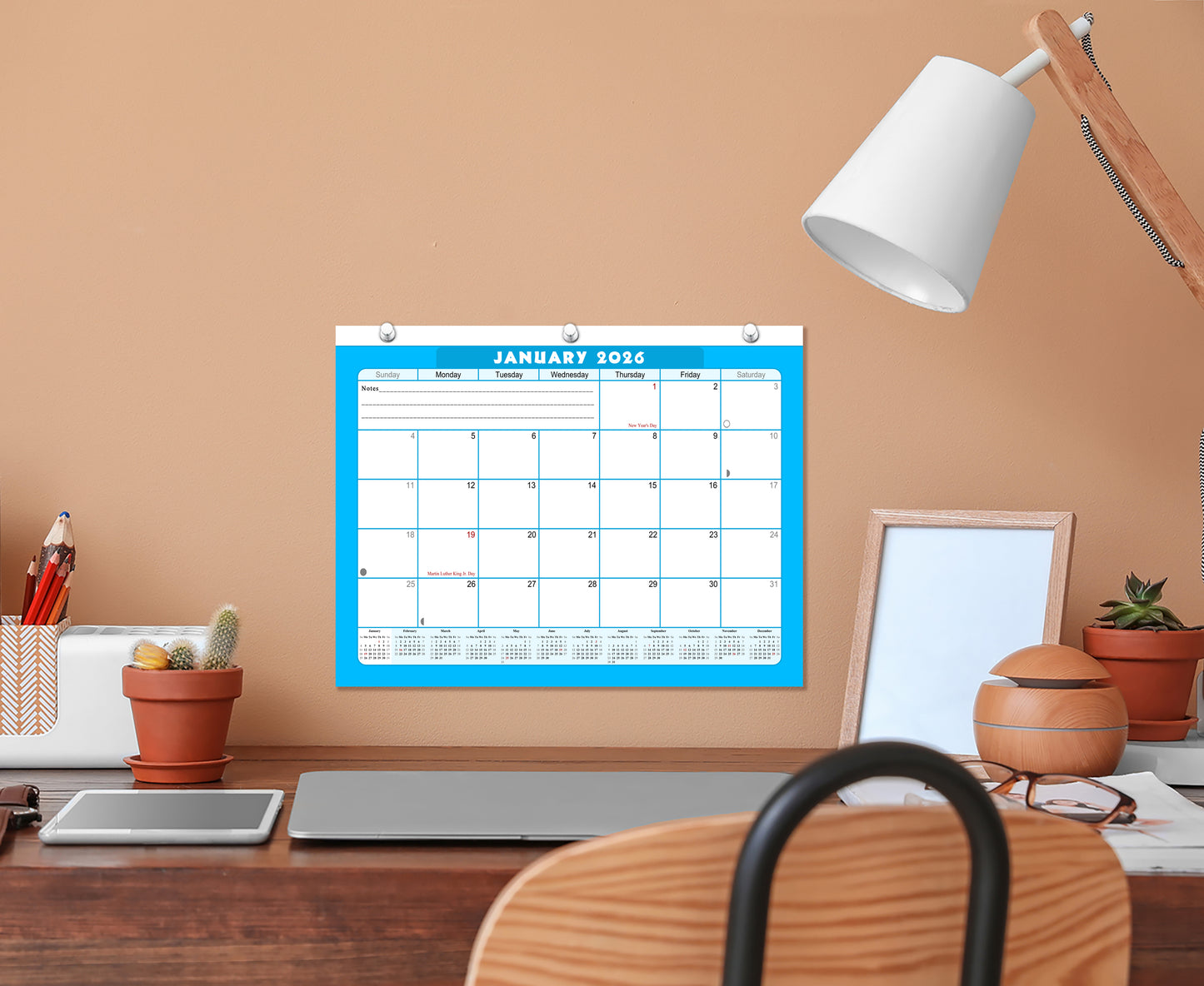 2025 - 2026 Student Calendar/Planner for 3-Ring Binder, Desk, or Wall - v007