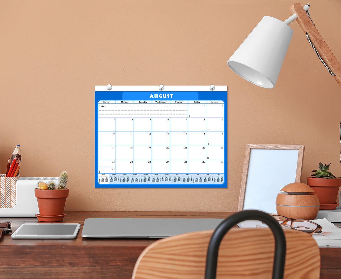 2026 - 2027 Academic Year 12 Months Student Calendar / College Planner for 3-Ring Binder, Desk or Wall -School Supplies - Made in USA -v004