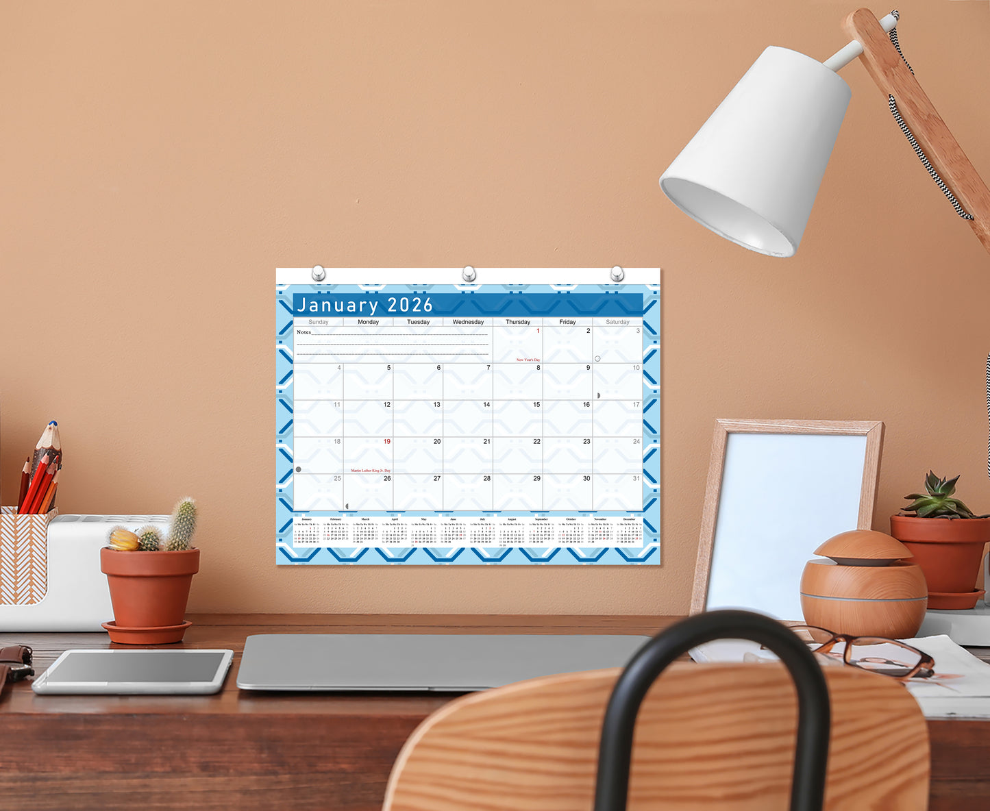 2025 - 2026 Student Calendar/Planner for 3-Ring Binder, Desk, or Wall - v004