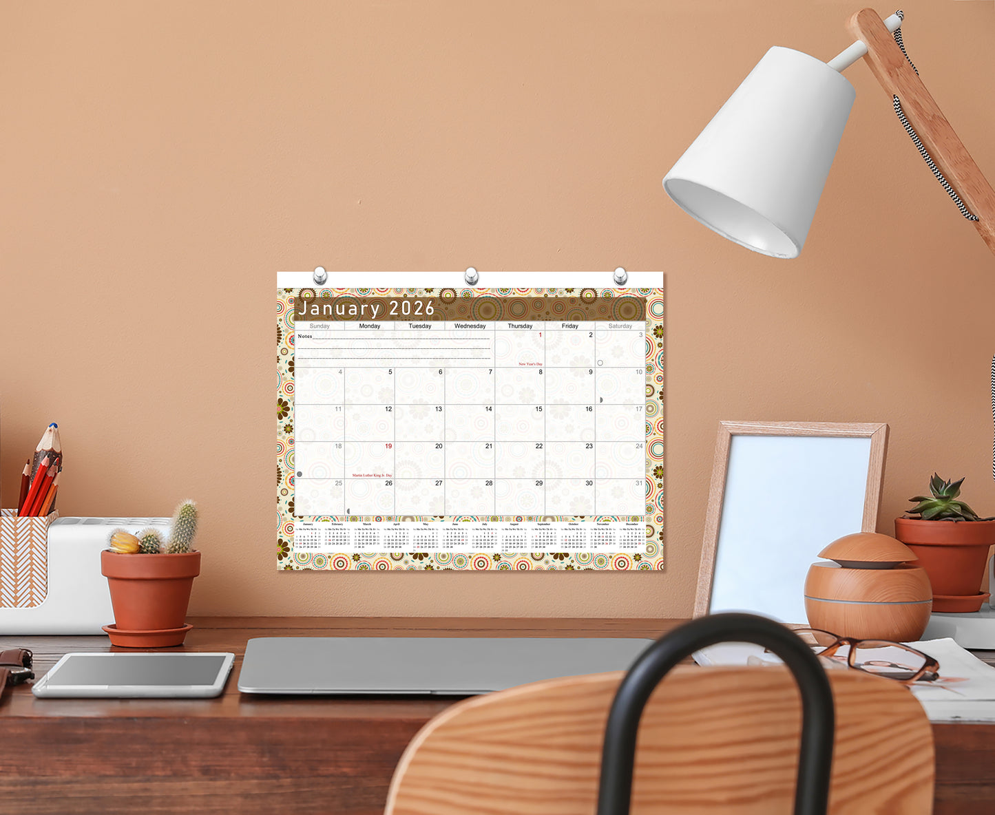 2025 - 2026 Student Calendar/Planner for 3-Ring Binder, Desk, or Wall - v020