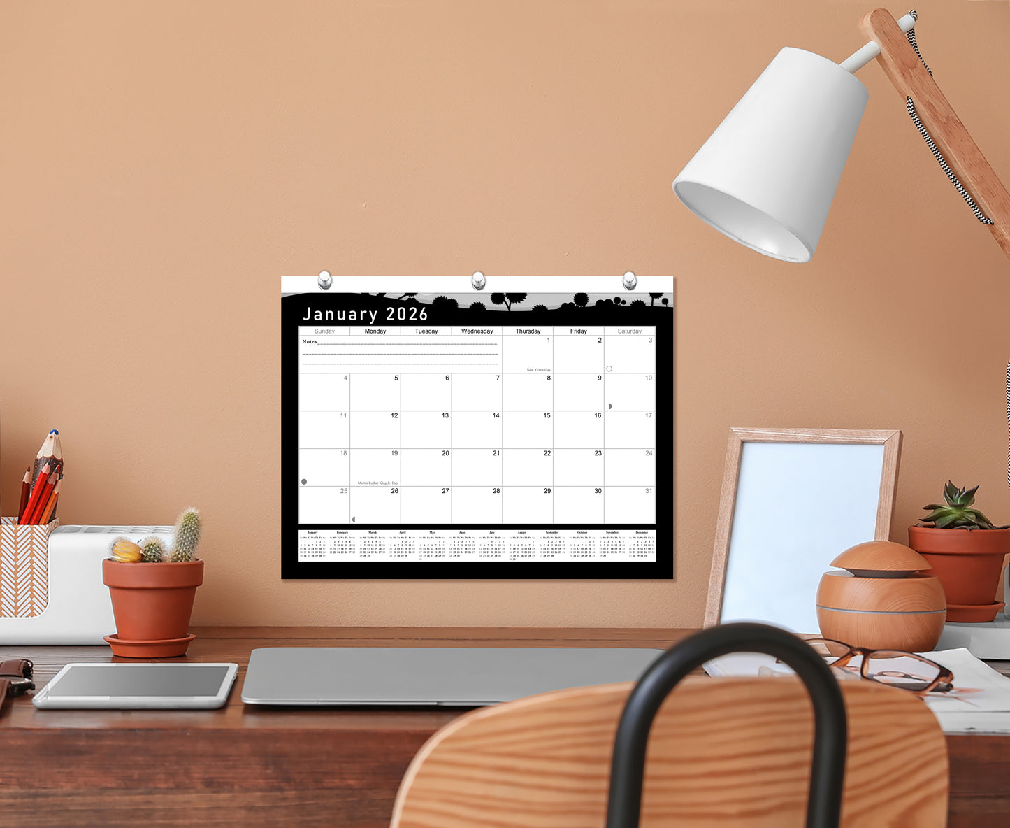 2025 - 2026 Student Calendar/Planner for 3-Ring Binder, Desk, or Wall - v015
