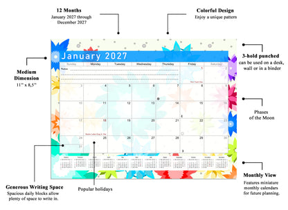 2026 - 2027 Student Calendar/Planner for 3-Ring Binder, Desk, or Wall - v001