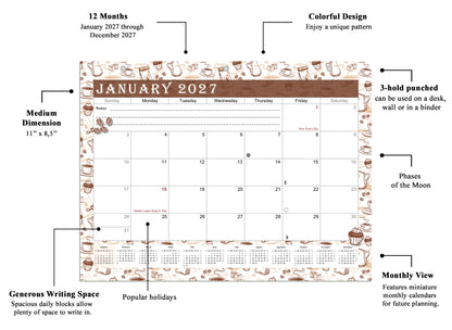 2026 - 2027 Student Calendar/Planner for 3-Ring Binder, Desk, or Wall - v030