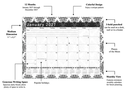 2026 - 2027 Student Calendar/Planner for 3-Ring Binder, Desk, or Wall - v008