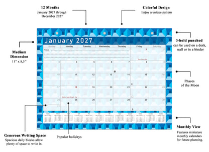 2026 - 2027 Student Calendar/Planner for 3-Ring Binder, Desk, or Wall - v003