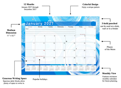 2026 - 2027 Student Calendar/Planner for 3-Ring Binder, Desk, or Wall - v002