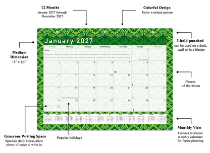 2026 - 2027 Student Calendar/Planner for 3-Ring Binder, Desk, or Wall - v016