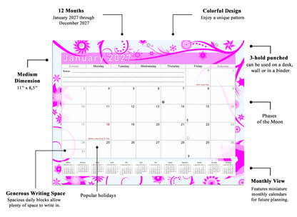 2026 - 2027 Student Calendar/Planner for 3-Ring Binder, Desk, or Wall - v010