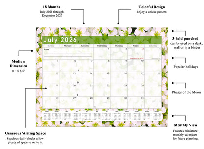 2026 - 2027 Student Calendar/Planner for 3-Ring Binder, Desk, or Wall - v023