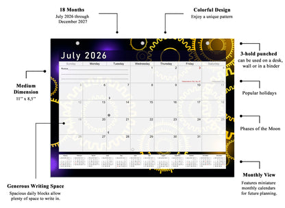2026 - 2027 Student Calendar/Planner for 3-Ring Binder, Desk, or Wall - v009
