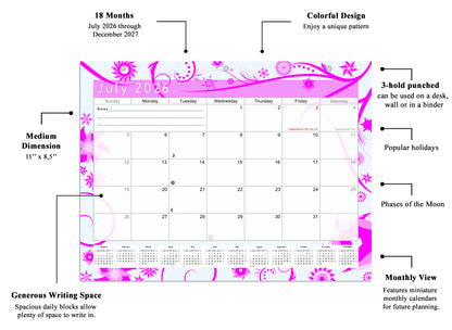 2026 - 2027 Student Calendar/Planner for 3-Ring Binder, Desk, or Wall - v010